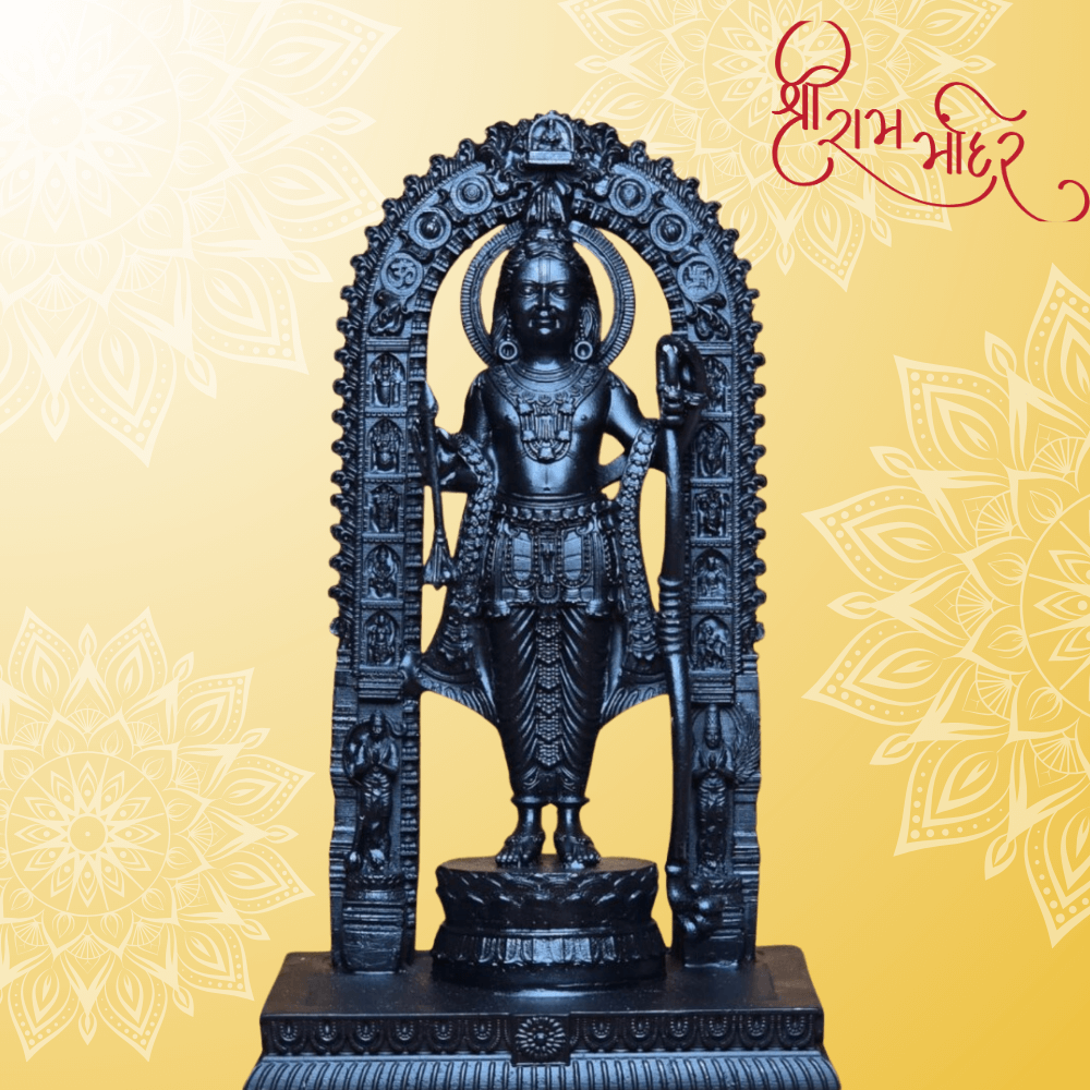 Shri Ram Lalla 3D Murti For Pooja, Home (100% Marble Dust)