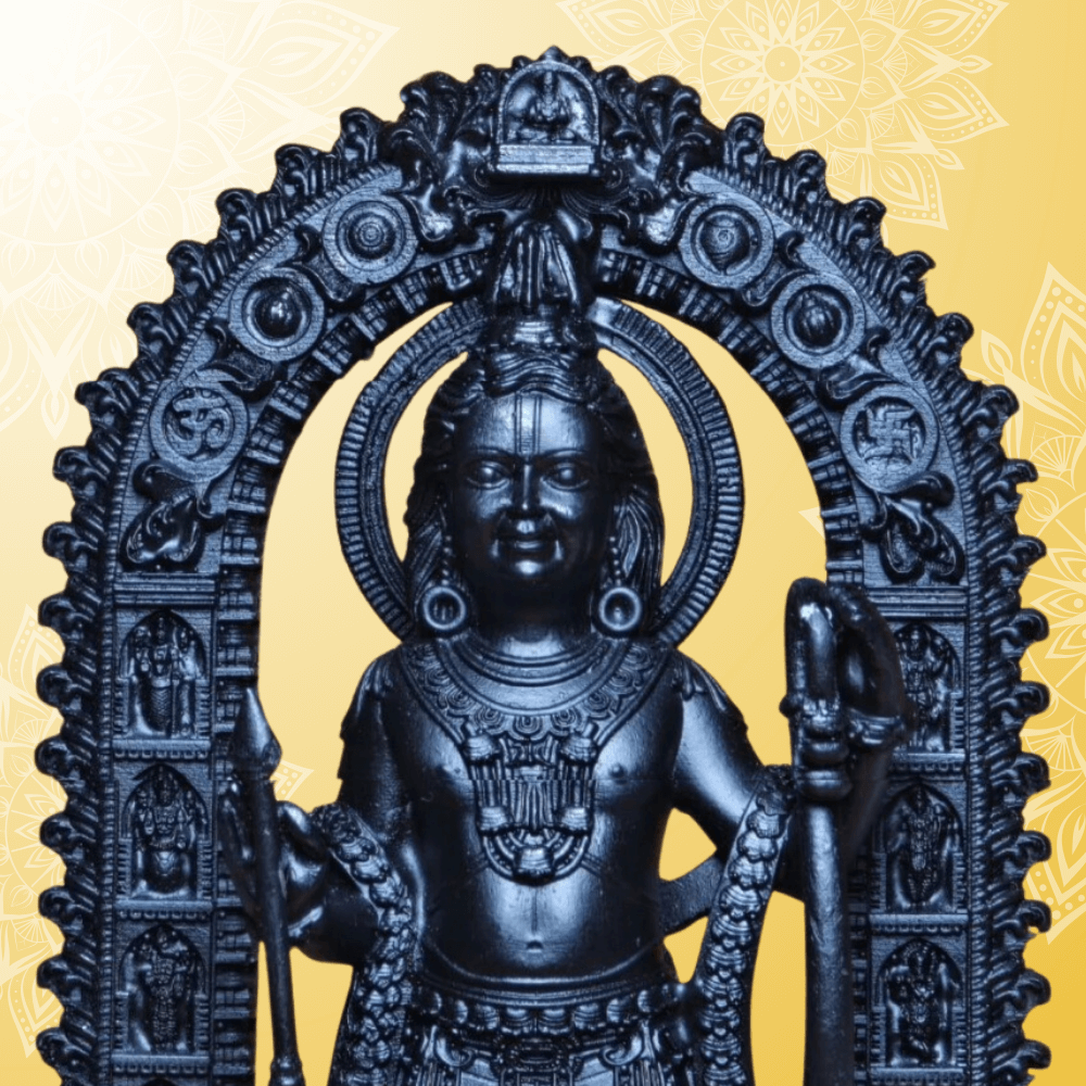 Shri Ram Lalla 3D Murti For Pooja, Home (100% Marble Dust)