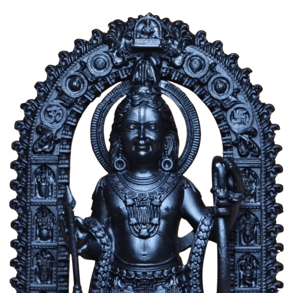 Shri Ram Lalla 3D Murti For Pooja, Home (100% Marble Dust)