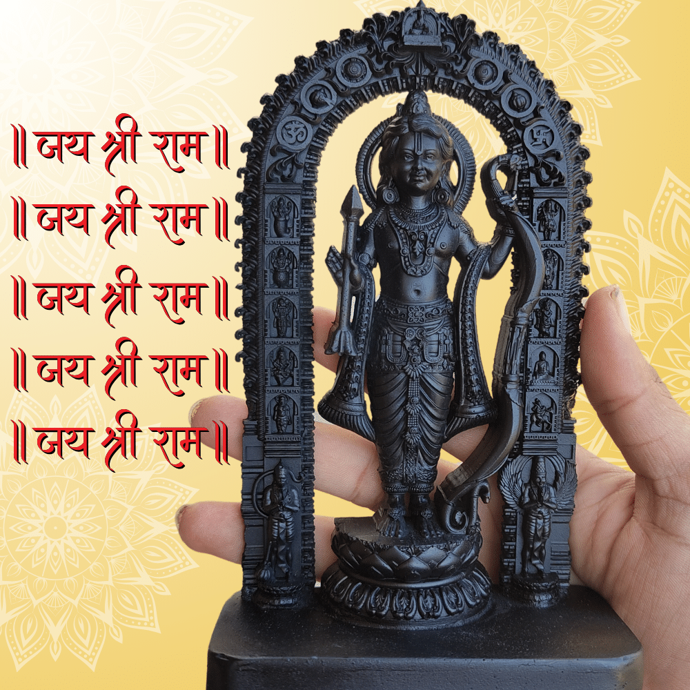 Shri Ram Lalla 3D Murti For Pooja, Home (100% Marble Dust)