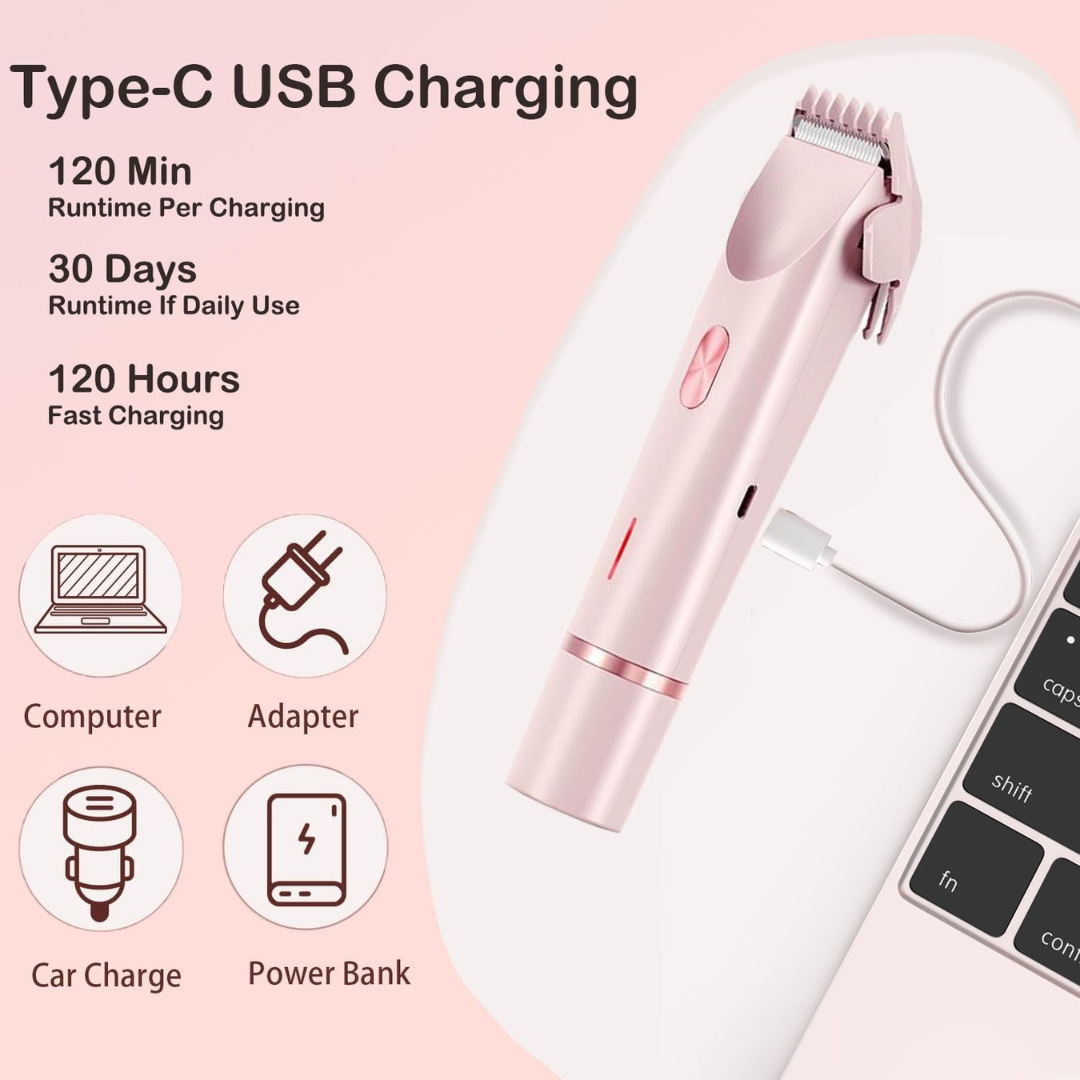 Flow™- 2 in 1 Bikini Trimmer (Rechargeable & Waterproof IP67 Rated)