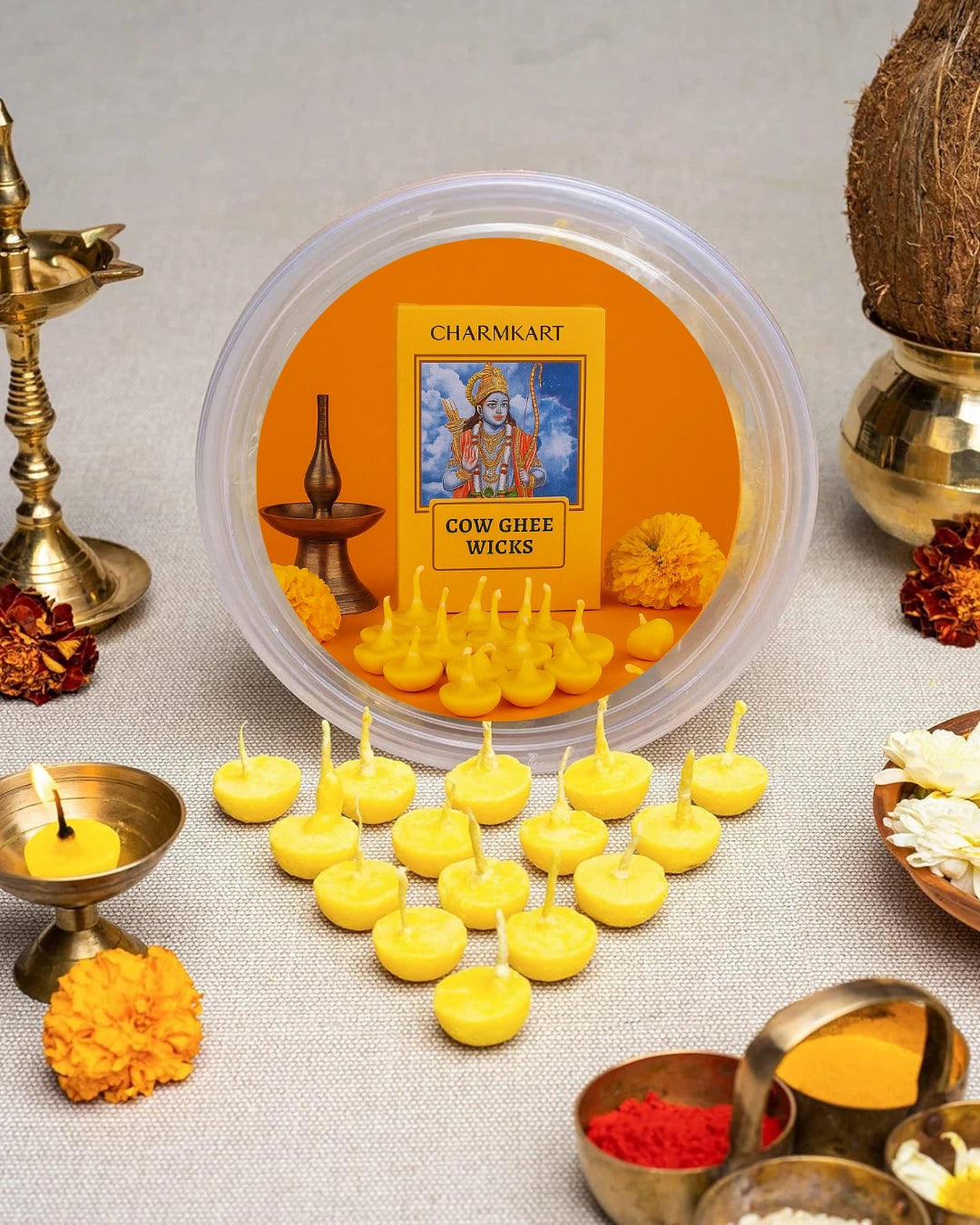 Amrit Jyoti™ - A2 Pure Cow Ghee Batti (Wicks) [100% Wax-Free]