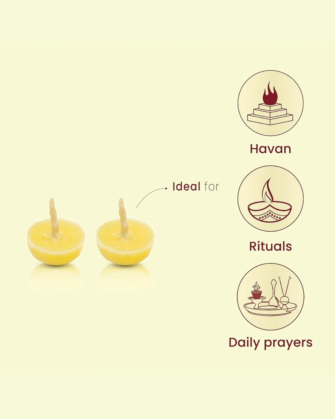 Amrit Jyoti™ - A2 Pure Cow Ghee Batti (Wicks) [100% Wax-Free]