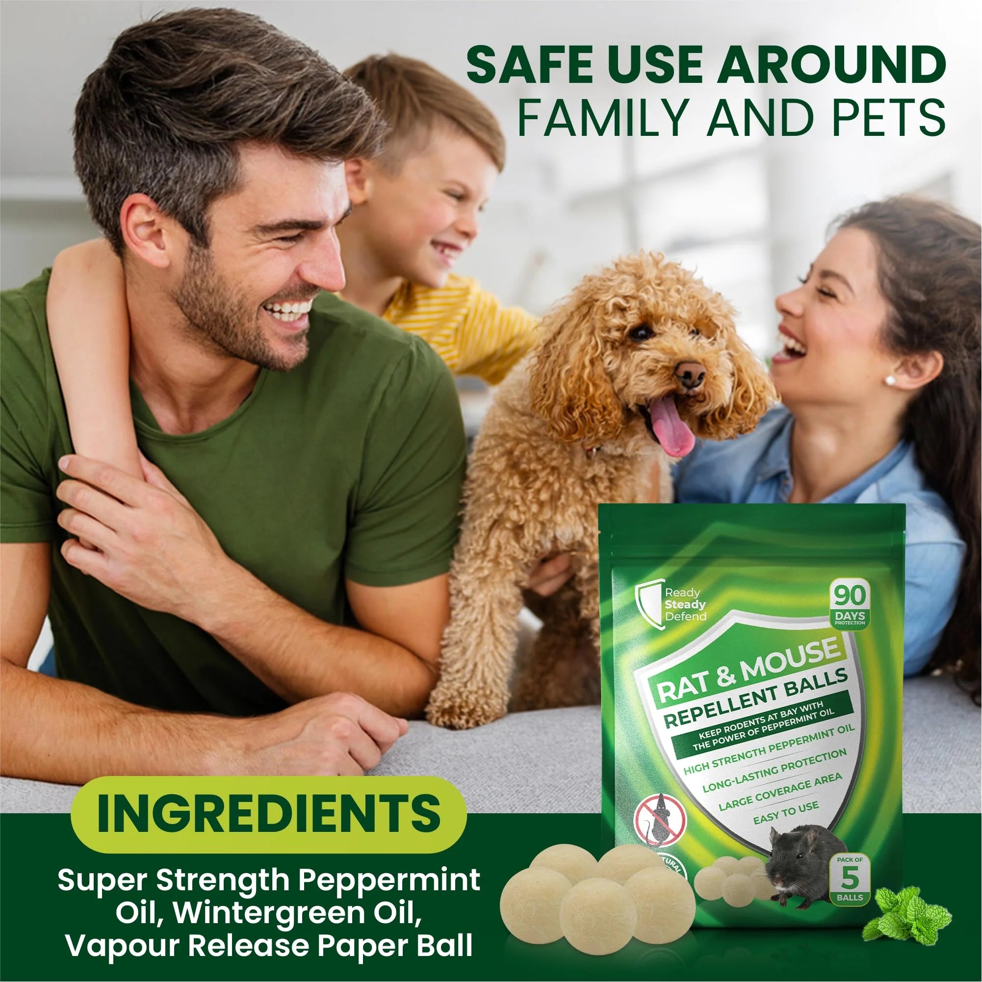 RodentAway™ – Rat & Mouse Repellent Balls [90 Days Protection]