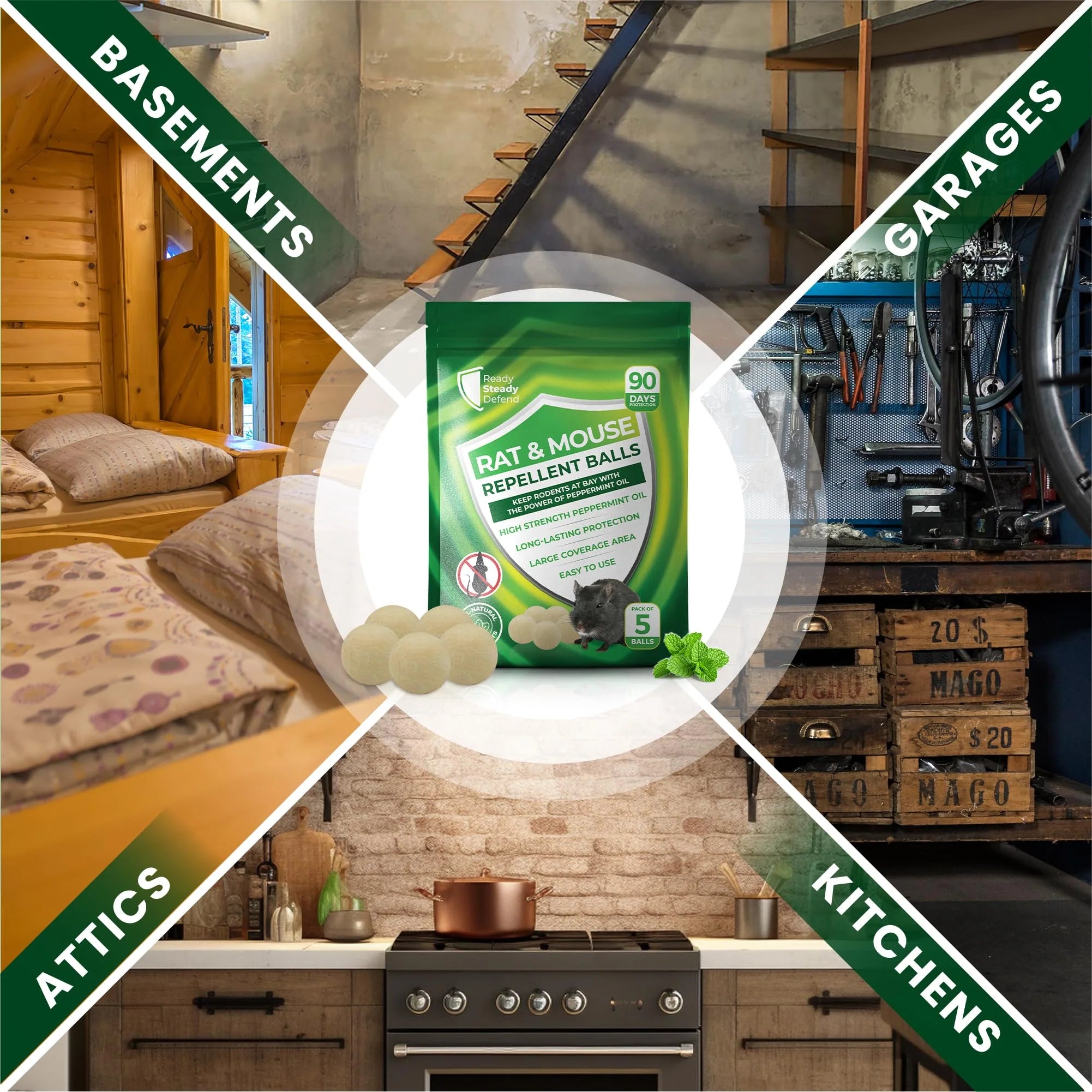 RodentAway™ – Rat & Mouse Repellent Balls [90 Days Protection]