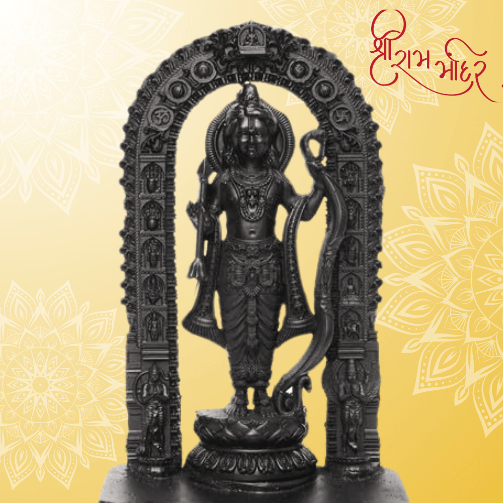 Shri Ram Lalla 3D Murti For Pooja, Home  (100% Marble Dust)
